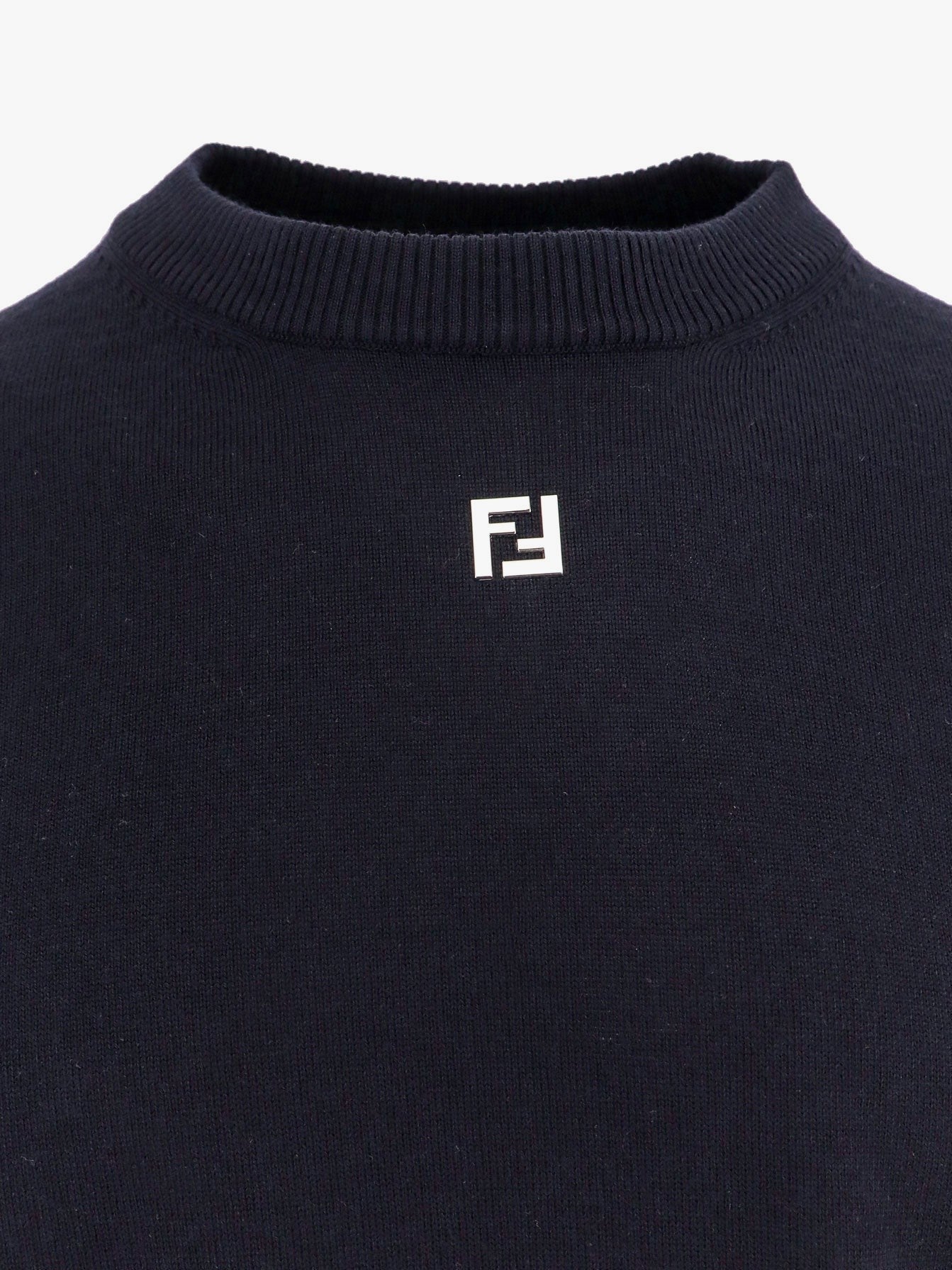 Wool sweater with ff metal logo