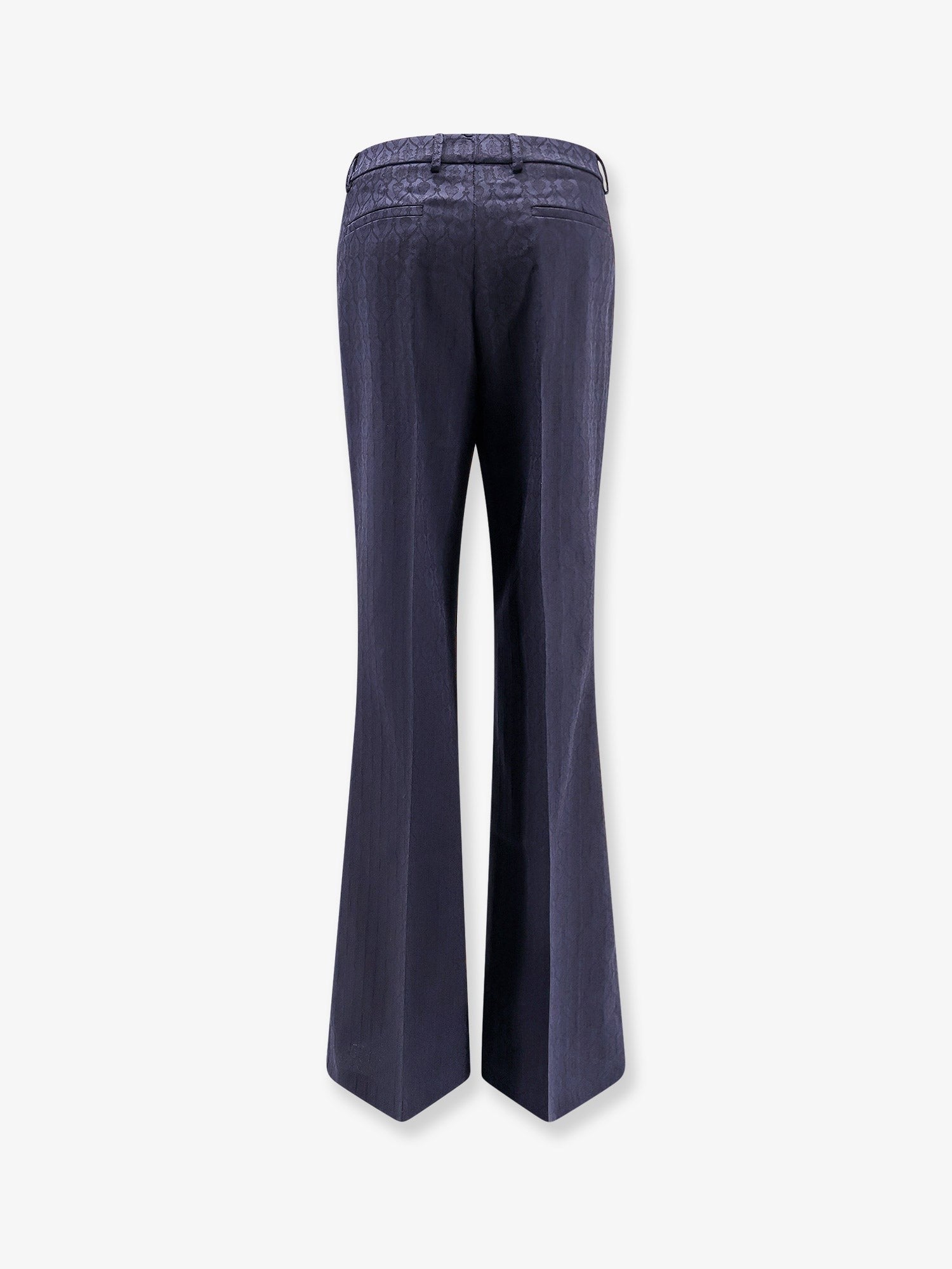 Wool trousers with iconic motif