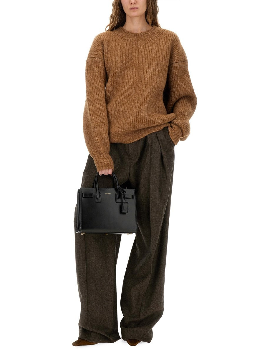 WOOL WIDE LEG PANTS