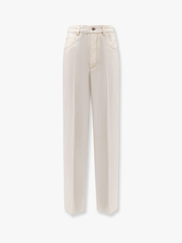 Wool wide leg trouser