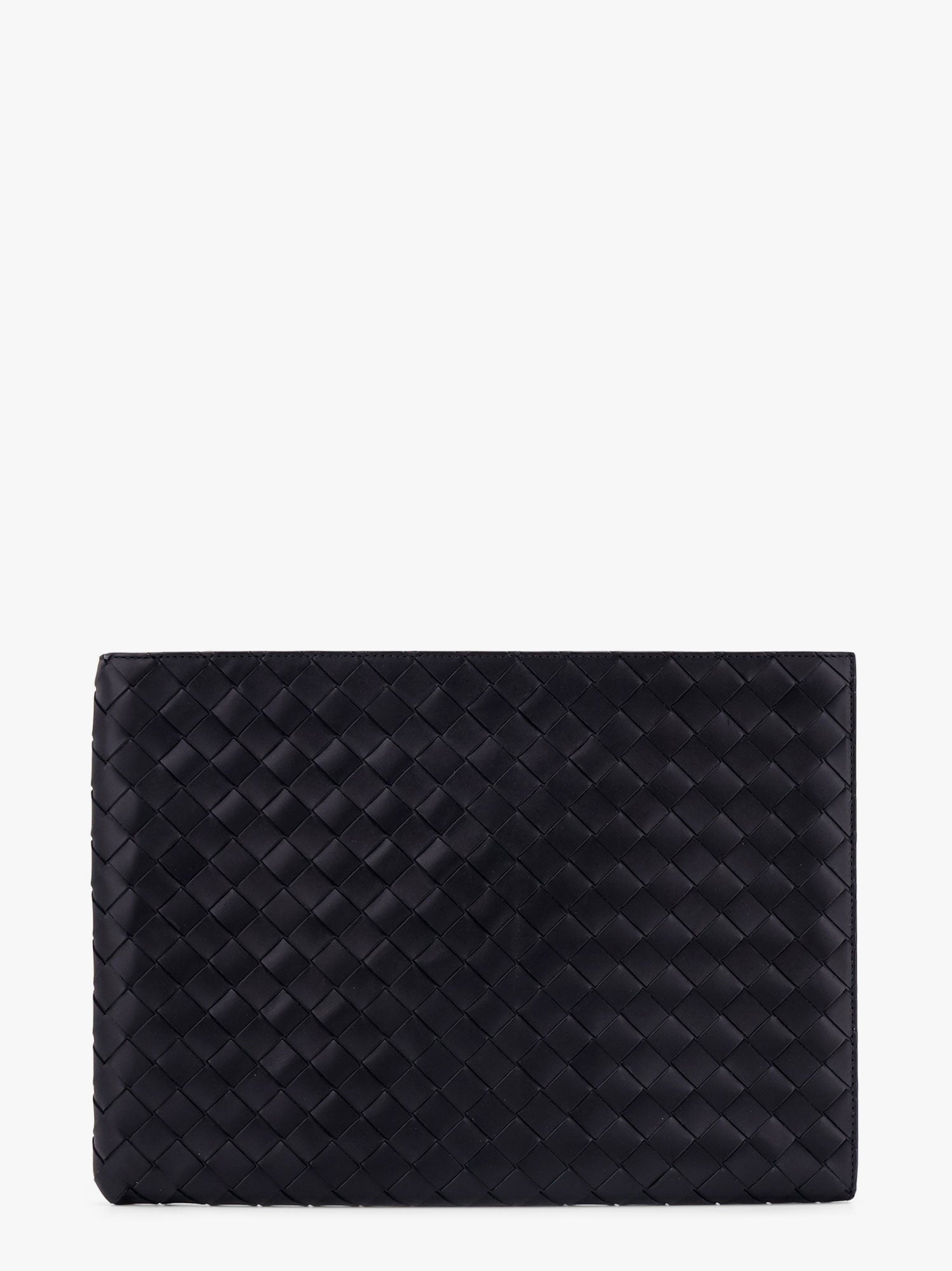Woven leather pochette
