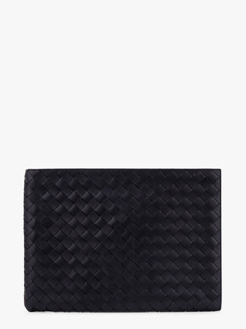 Woven leather pochette