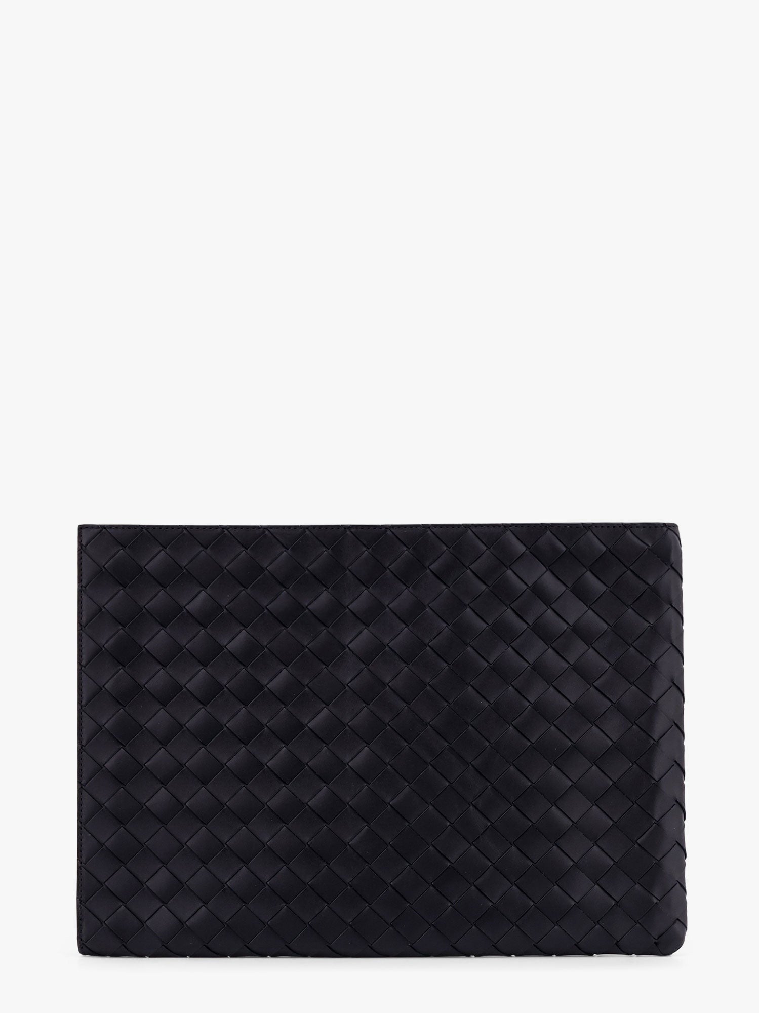 Woven leather pochette