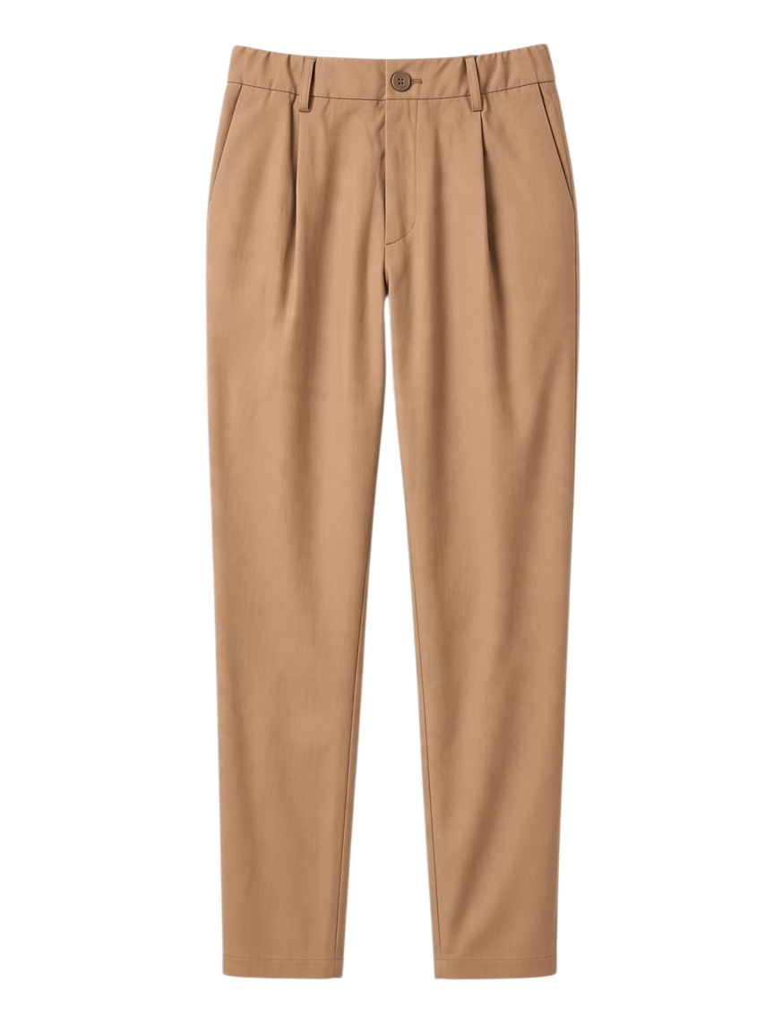 Herno men's beige technical fabric trousers, front view, crafted from 100% polyester with a modern, refined design, premium designer menswear.