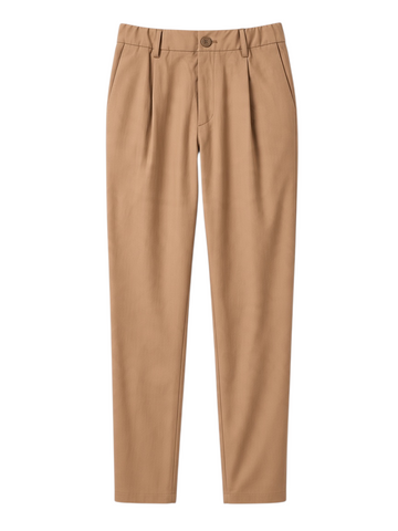 Herno men's beige technical fabric trousers, front view, crafted from 100% polyester with a modern, refined design, premium designer menswear.