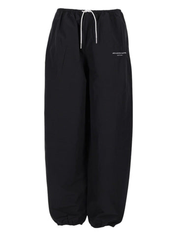Black pants Alexander Wang with a white drawstring on a white background