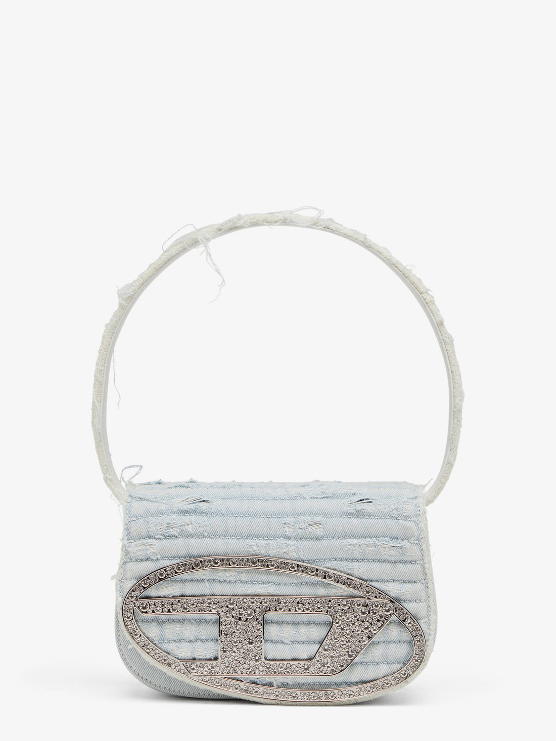 Diesel - 1DR denim shoulder bag with rhinestone D logo 1dr-denim-shoulder-bag-with-rhinestone-d-logo