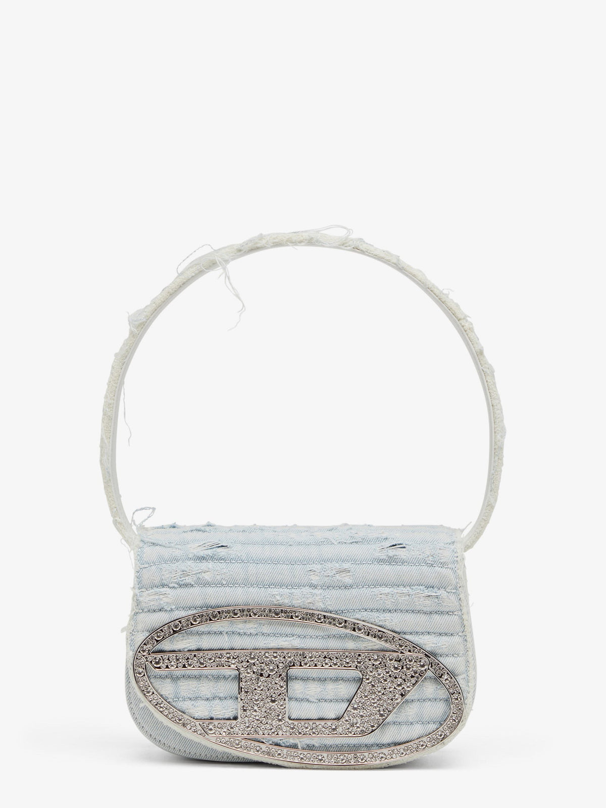 Diesel - 1DR denim shoulder bag with rhinestone D logo 1dr-denim-shoulder-bag-with-rhinestone-d-logo