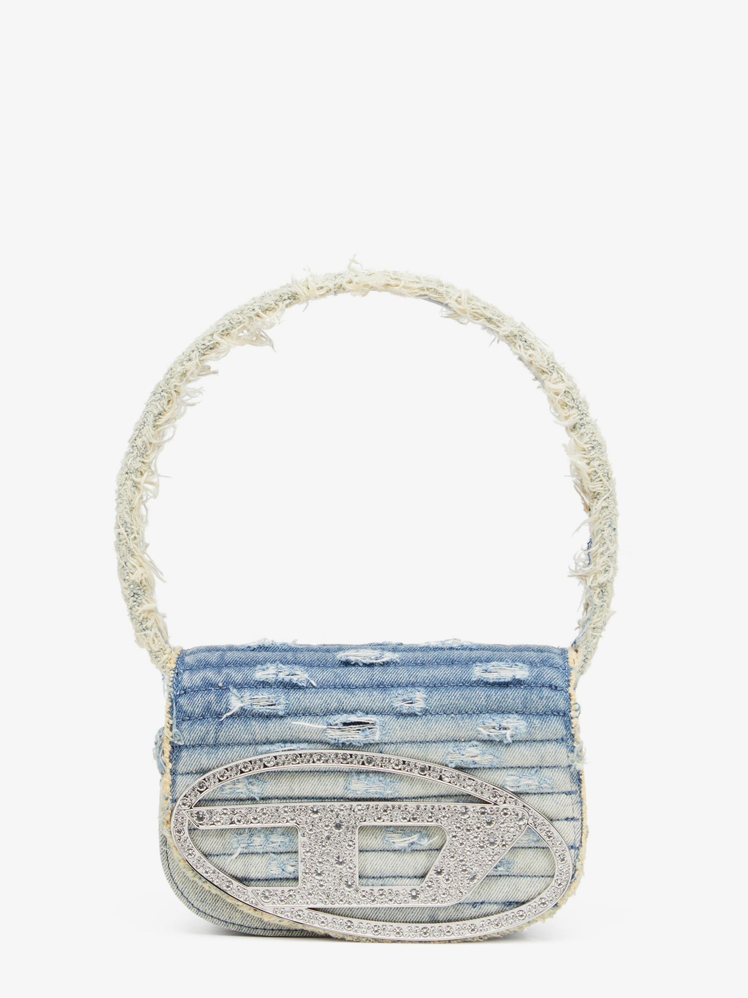 1DR denim shoulder bag with used effect