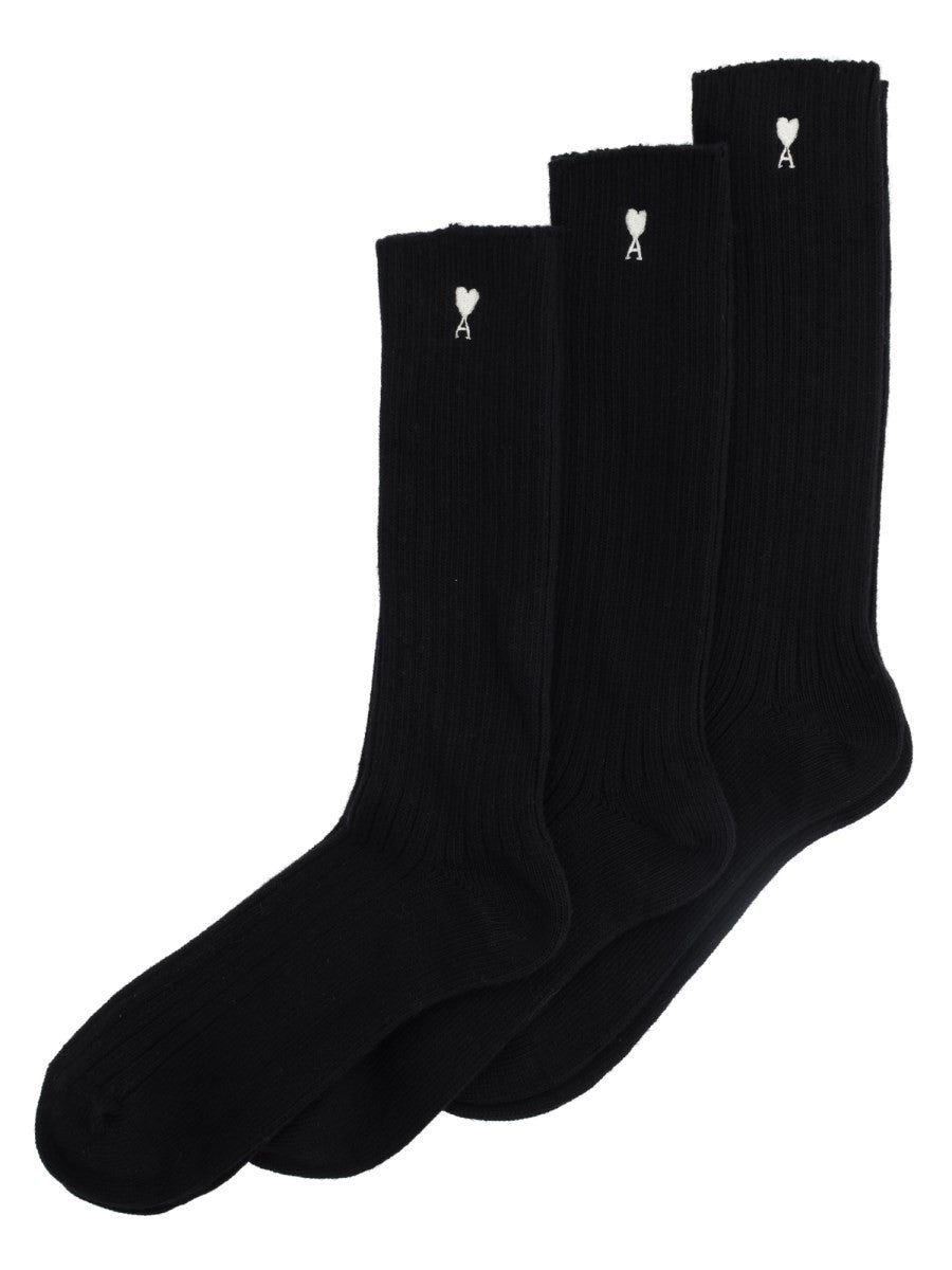 AMI PARIS - Ami de Coeur Socks 3-Pack - Unisex
