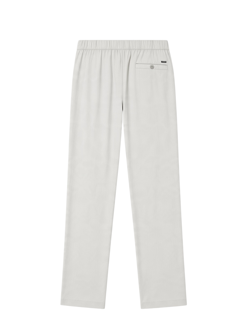 Herno men's grey stretch trousers, front view, crafted from polyamide and elastane technical fabric, Made in Italy luxury designer menswear.