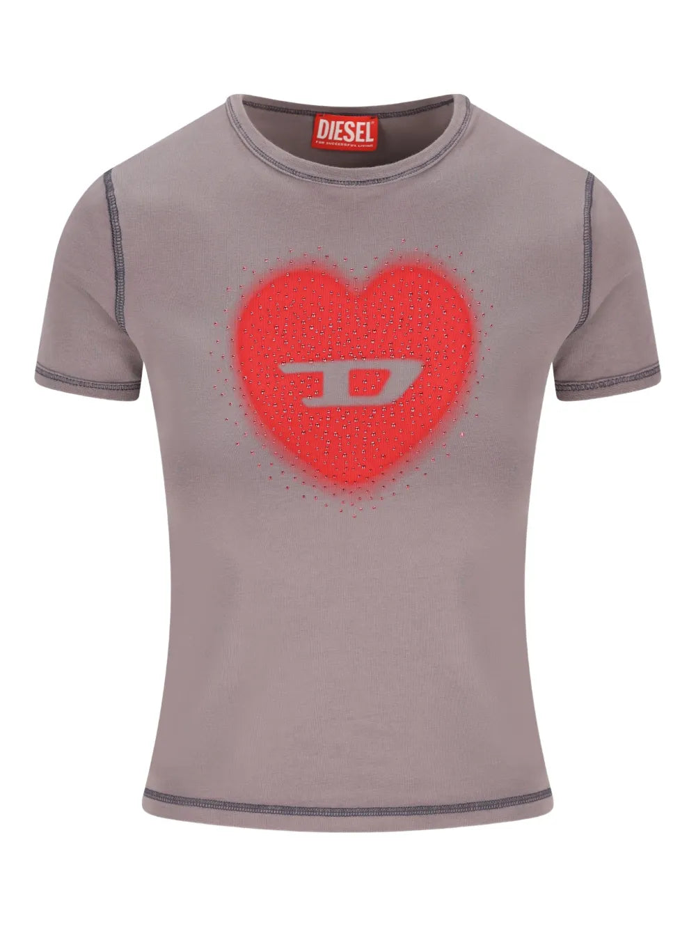 Diesel Diesel - T-SHIRT CON STAMPA A CUORE E BORCHIE