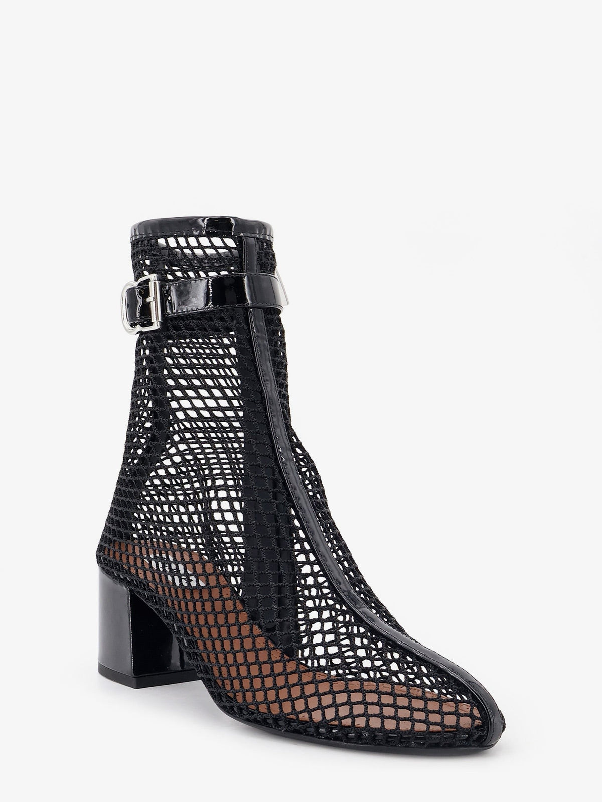 ALAIA - 55 mesh and patent leather boots