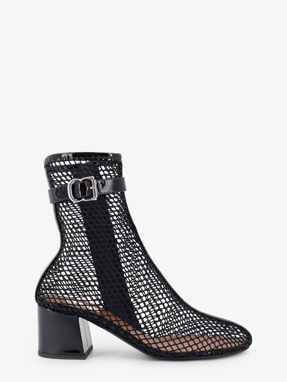 ALAIA - 55 mesh and patent leather boots