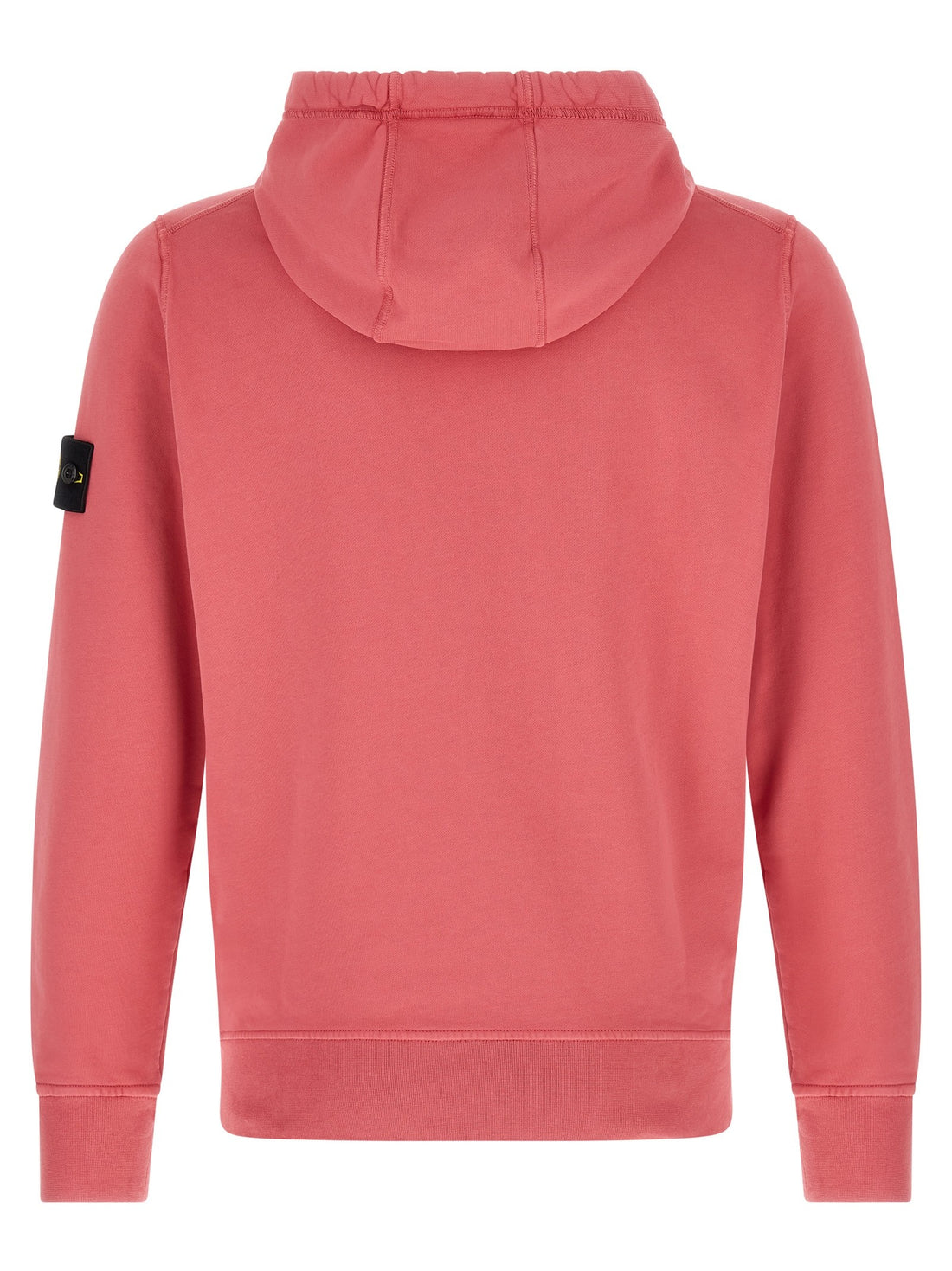 Stone Island 6100062 pink hoodie with compass patch logo and pocket