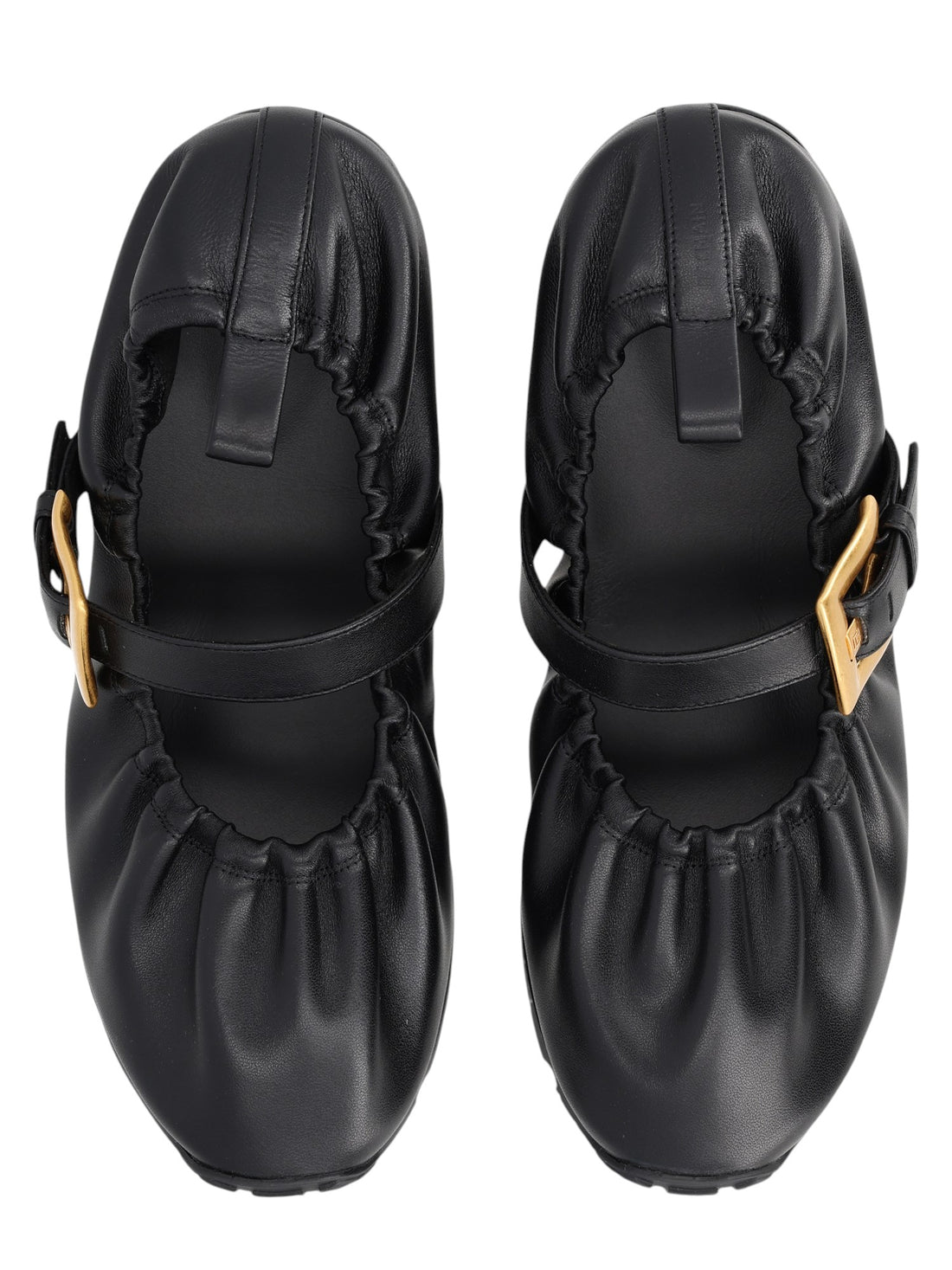 Balmain - Anthem Leather Ballet Flats - Black balmain-anthem-black-leather-ballet-flats-side-jpg