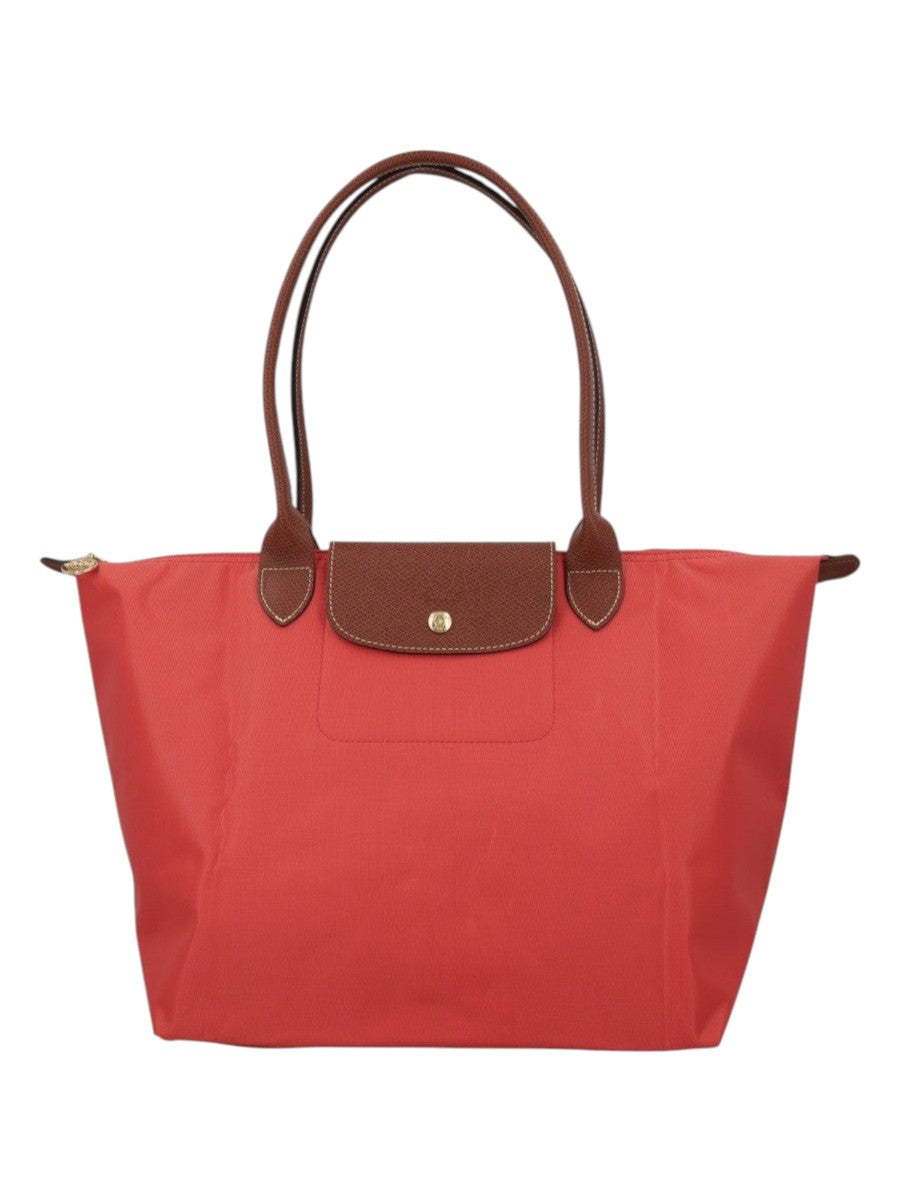 LONGCHAMP - BORSA "LE PLIAGE" LARGE Longchamp-Le-Pliage-large-red-shoulder-bag-with-brown-leather-handles