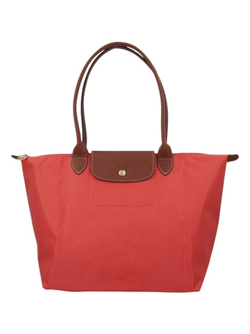 LONGCHAMP - BORSA "LE PLIAGE" LARGE Longchamp-Le-Pliage-large-red-shoulder-bag-with-brown-leather-handles