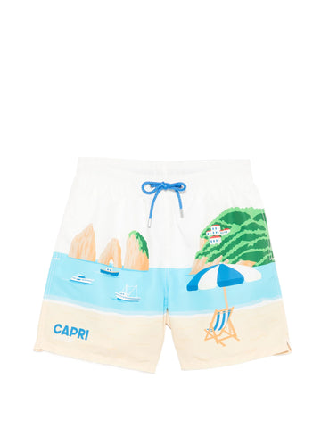 MC2 SAINT BARTH - Swim Shorts with Capri Beach Print MC2_SAINT_BARTH_-_Swim_Short_with_Capri_Print