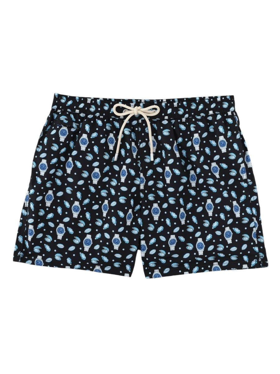 MC2 SAINT BARTH - Watches Printed Swim Shorts MC2_SAINT_BARTH_-_Watches_Printed_Swim_Shorts_dark_blue_color_front_view