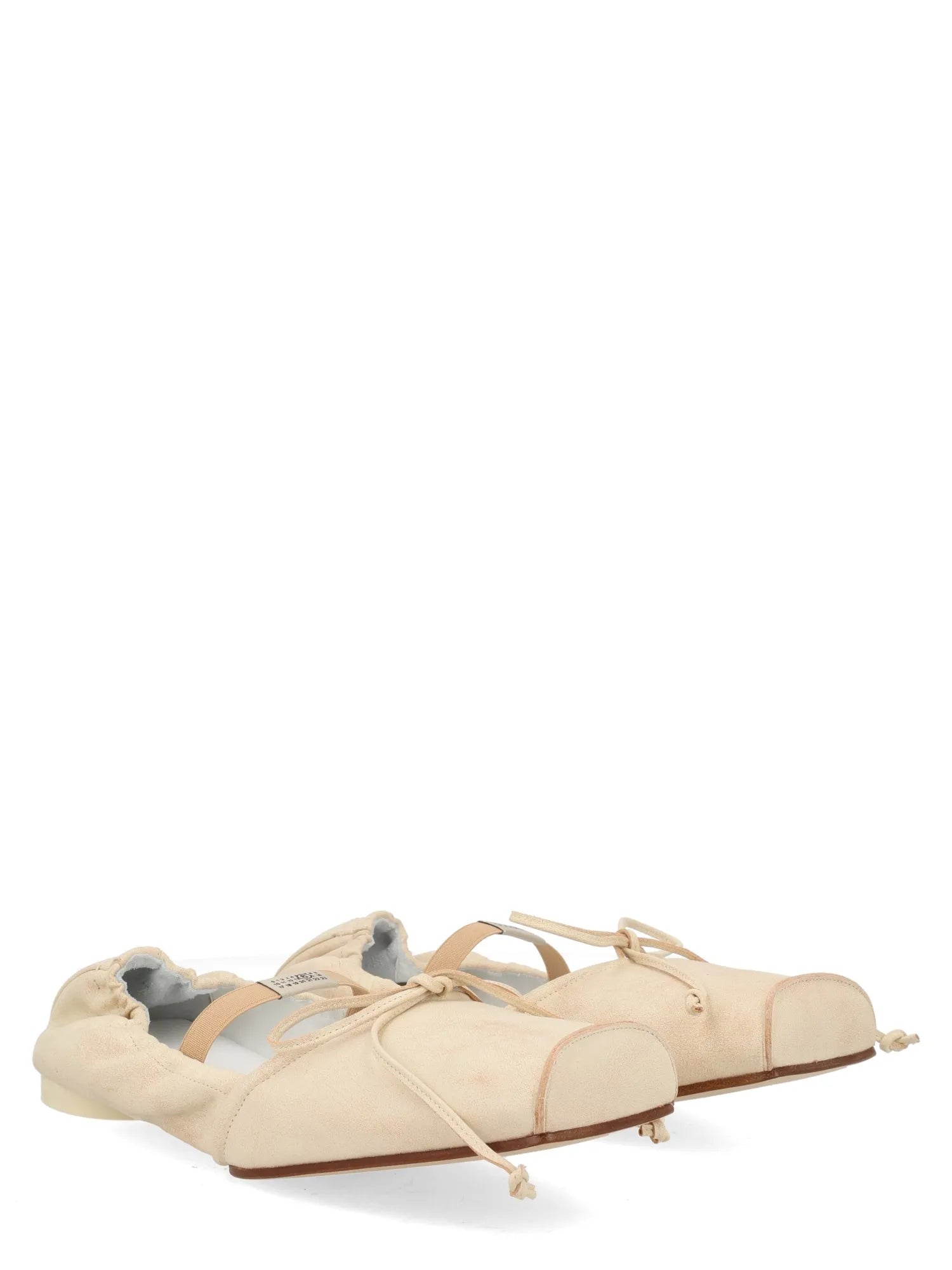 MM6 MAISON MARGIELA - Leather Flat Ballerina with Square Toe