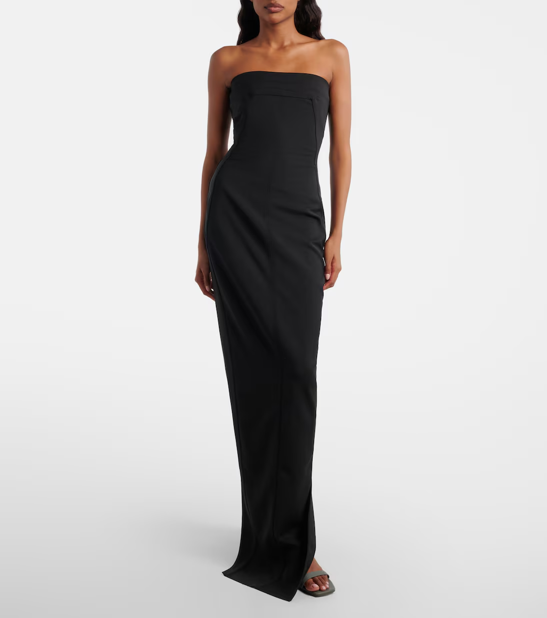 RICK OWENS - Bustier Gown Maxi Wool Blend Dress