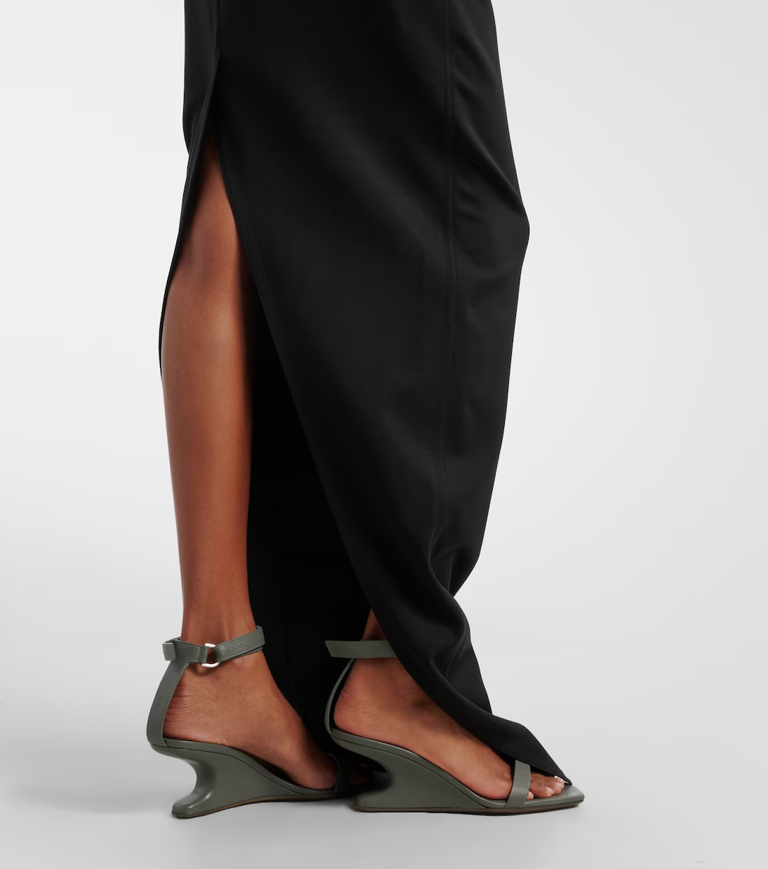 RICK OWENS - Bustier Gown Maxi Wool Blend Dress