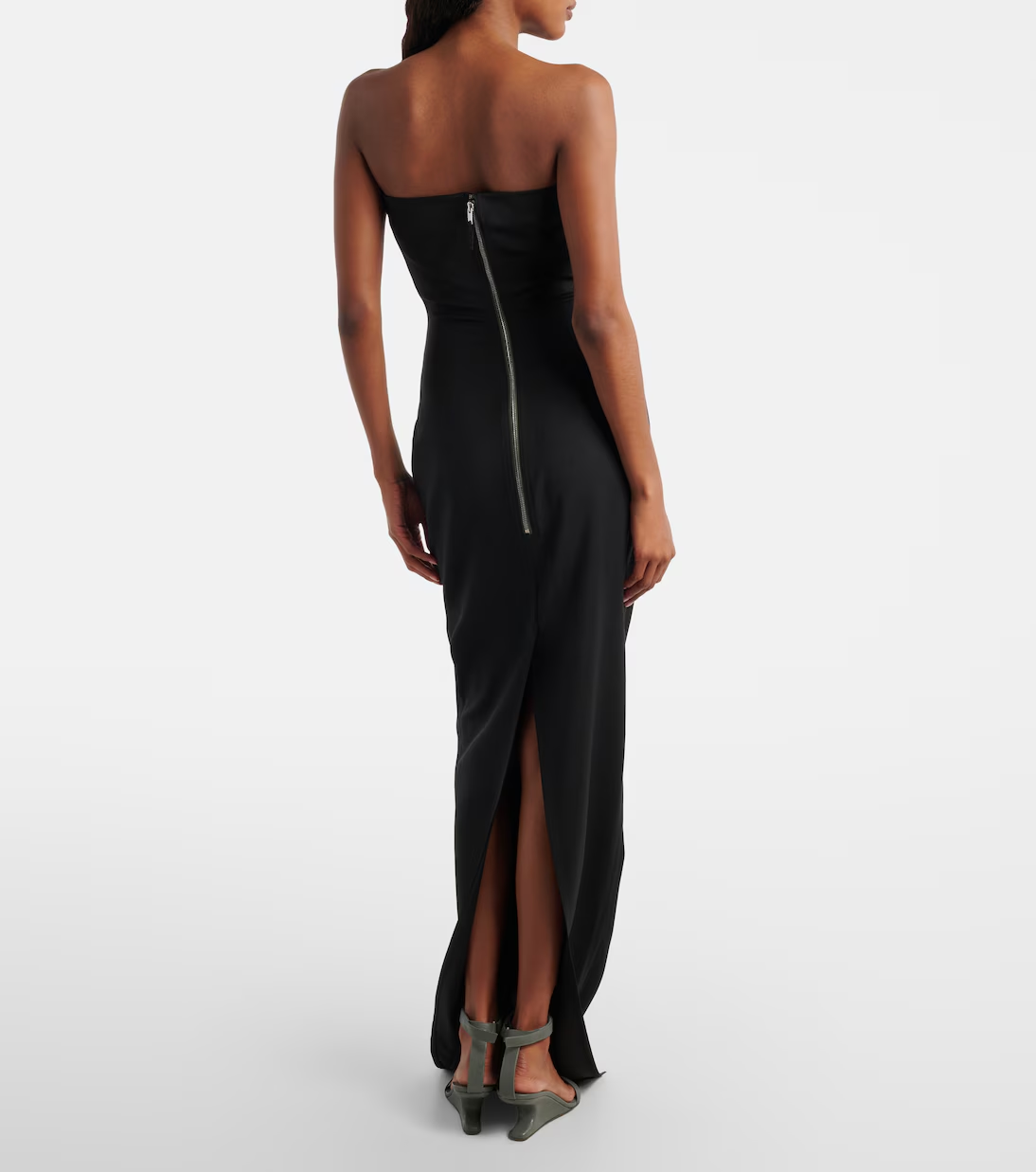 RICK OWENS - Bustier Gown Maxi Wool Blend Dress