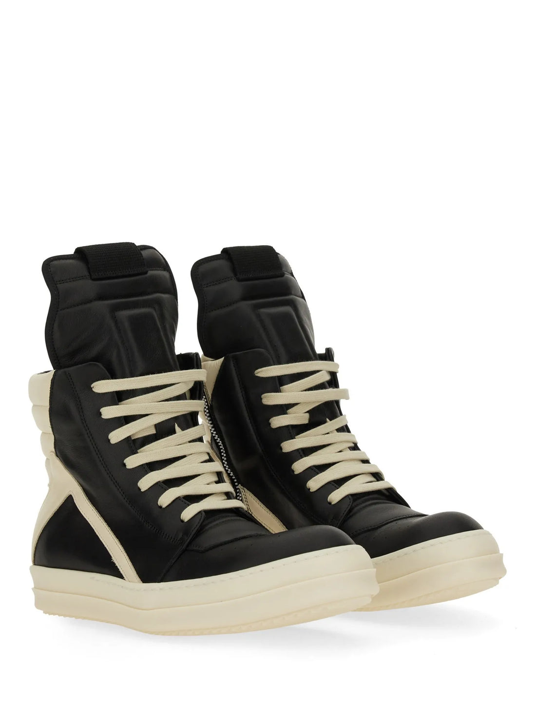 RICK OWENS - Geobasket Leather Sneakers RICK_OWENS_GEOBASKET_SNEAKER_side