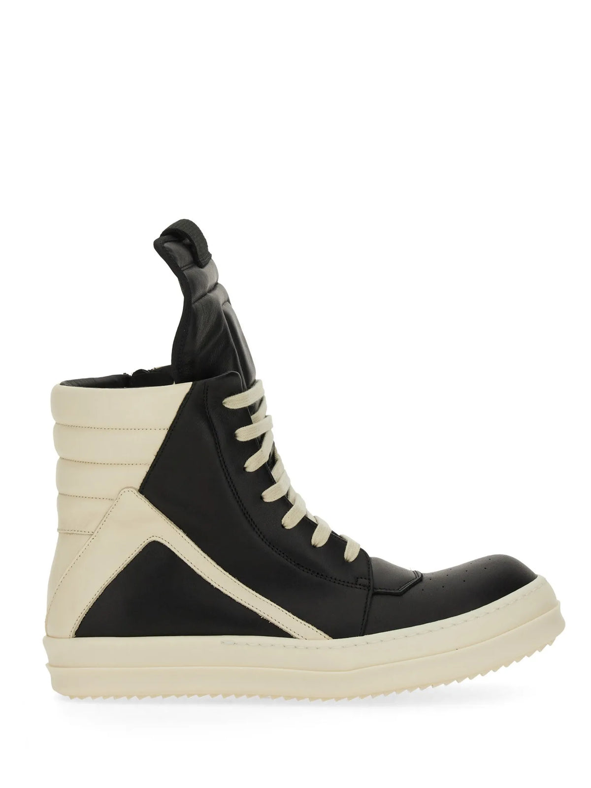RICK OWENS - Geobasket Leather Sneakers RICK_OWENS_GEOBASKET_SNEAKER_side