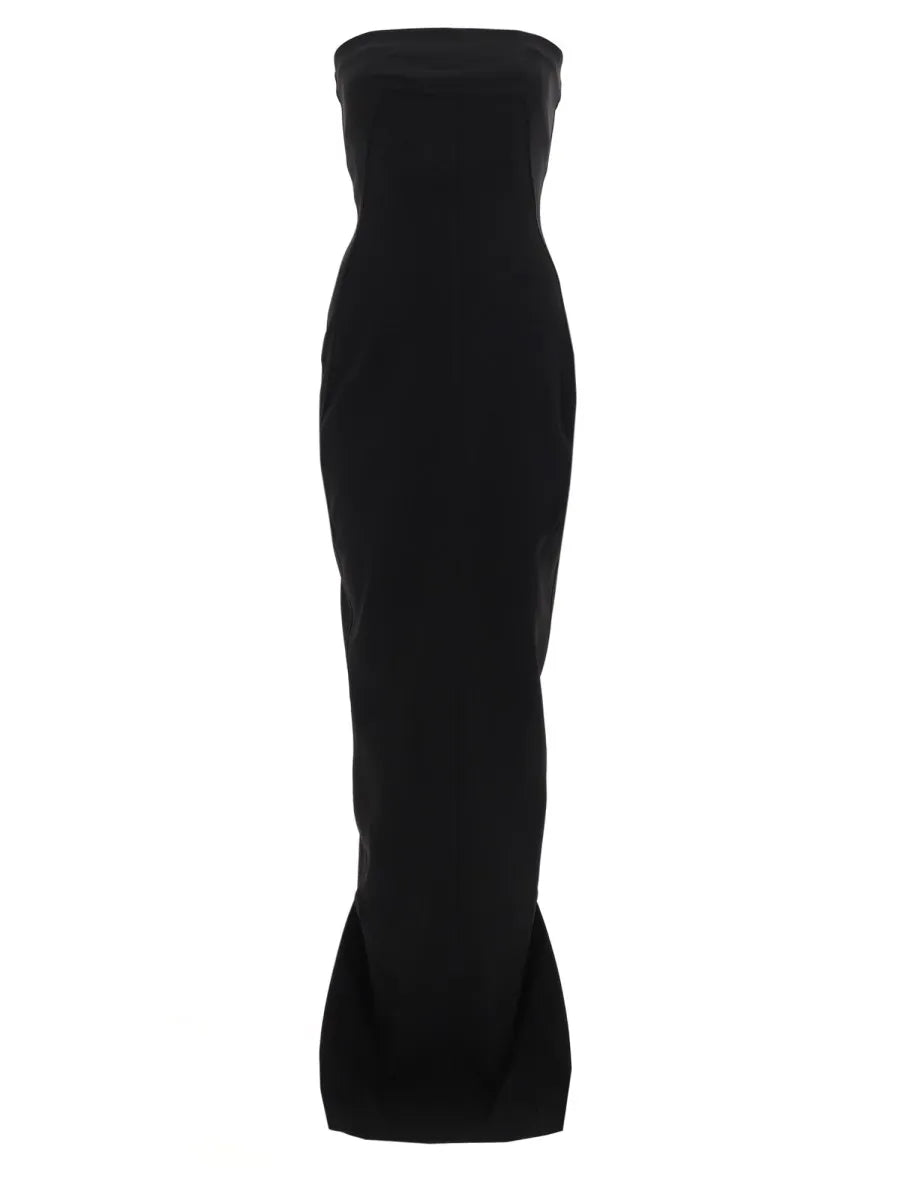 RICK OWENS - LONG "BUSTIER GOWN" DRESS RickOwensLONGBUSTIERGOWNDRESSfront