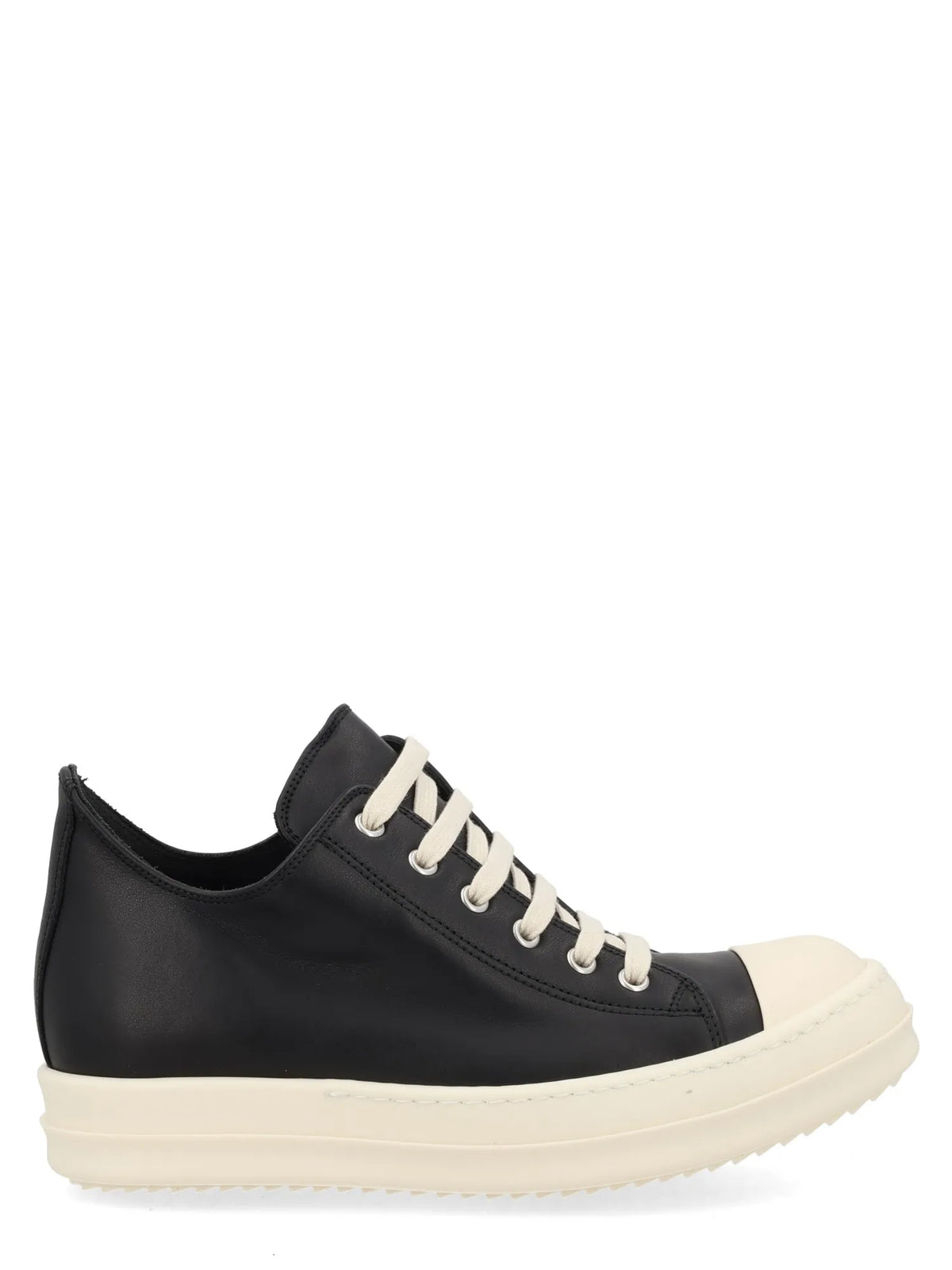 RICK OWENS - Low Leather Sneakers Rick_Owens_Low_Leather_Sneakers_Women_Side