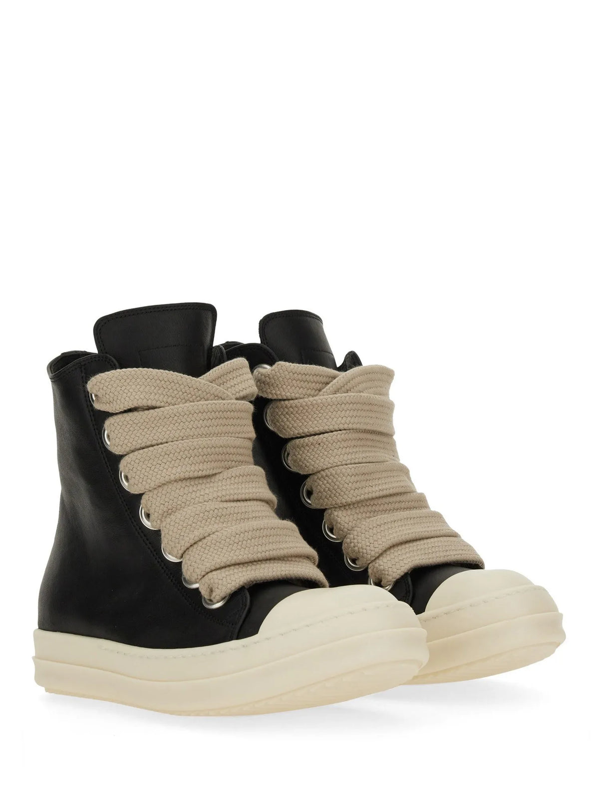 RICK OWENS - Jumbolace Leather Sneakers Rick_owens_Leather_Sneaker_front