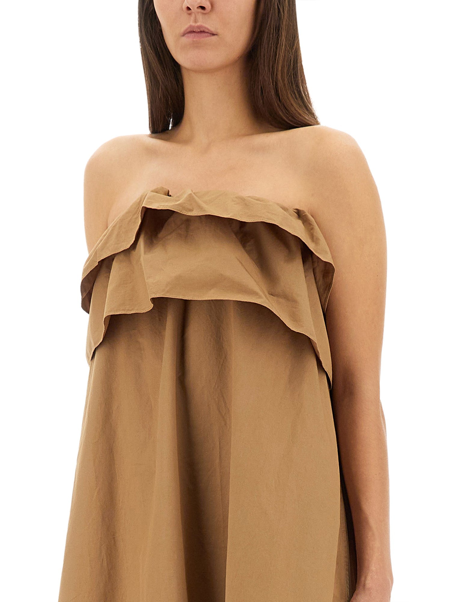 Saint Laurent - COTTON TWILL RUFFLE DRESS Saint_Laurent_-_COTTON_TWILL_RUFFLE_DRESS