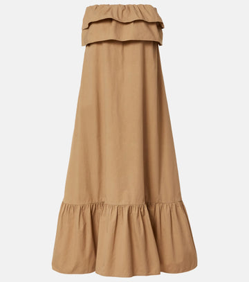 Saint Laurent - COTTON TWILL RUFFLE DRESS Saint_Laurent_-_COTTON_TWILL_RUFFLE_DRESS
