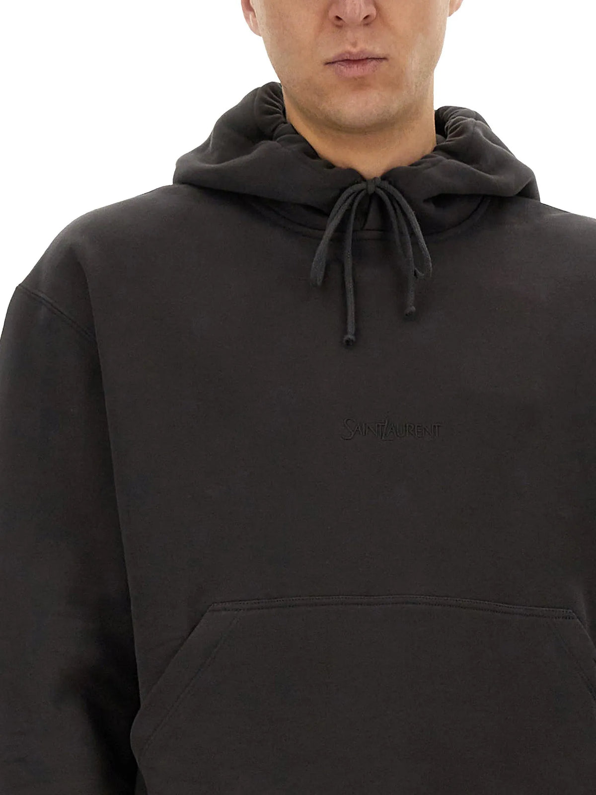 Saint Laurent - HOODED SWEATSHIRT WITH LOGO Saint_Laurent_HOODED_SWEATSHIRT_WITH_LOGO_detail