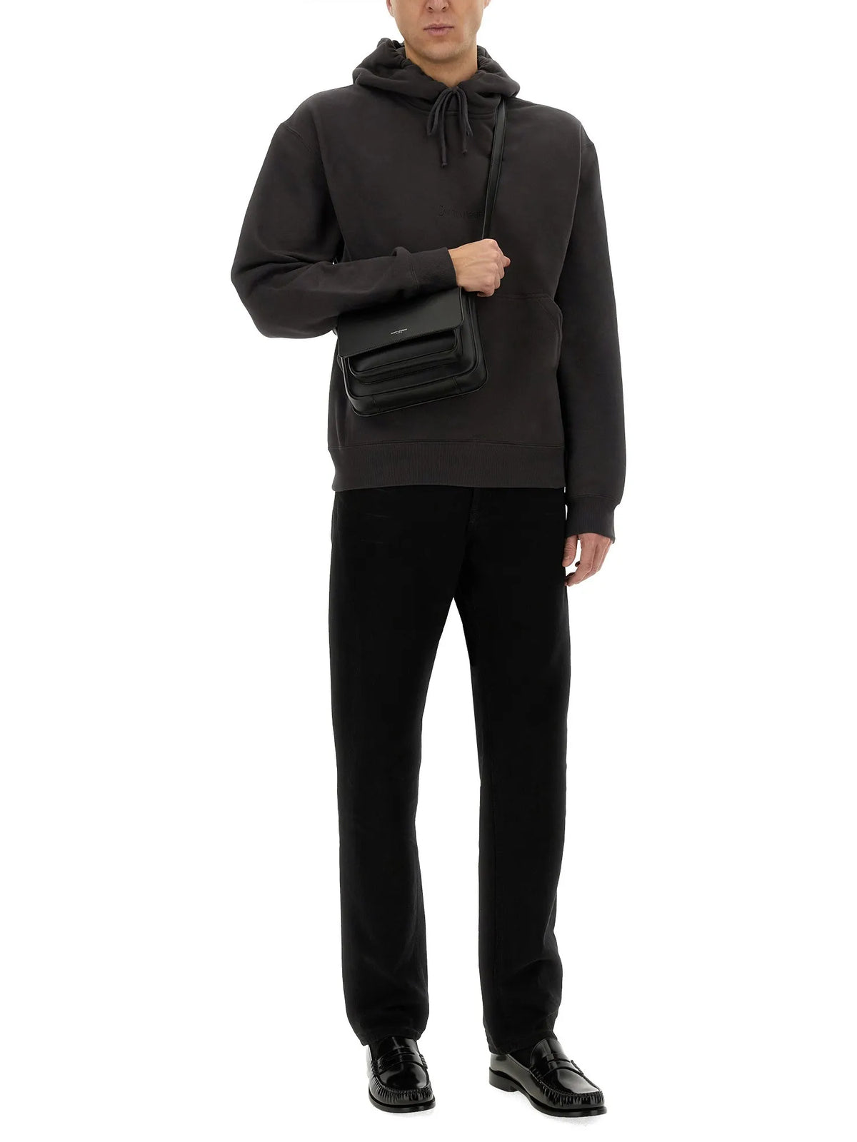 Saint Laurent - HOODED SWEATSHIRT WITH LOGO Saint_Laurent_HOODED_SWEATSHIRT_WITH_LOGO_model