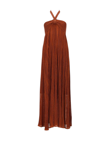 ZIMMERMANN - Indra Metallic Halter Dress orange 2
