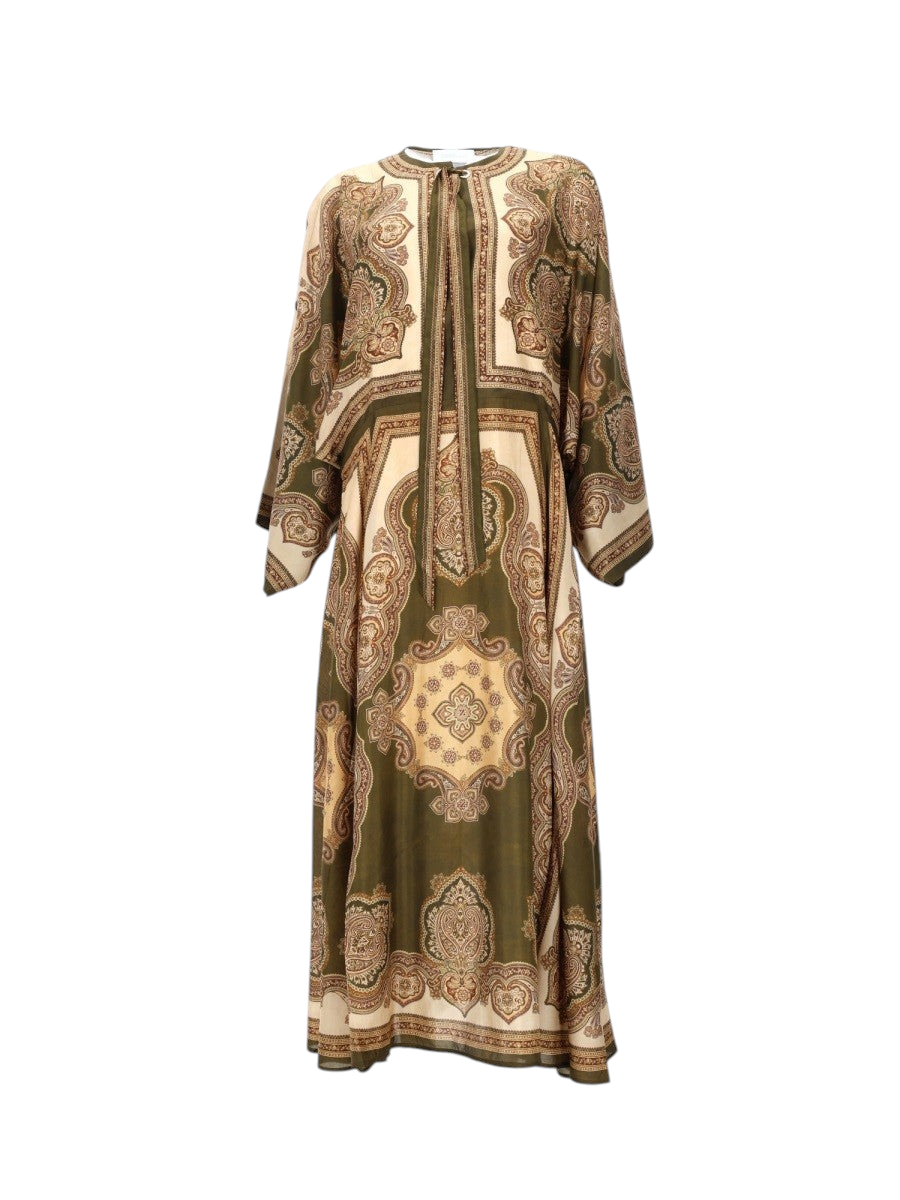 ZIMMERMANN - "MAHON" Printed Silk-Satin Midi Dress