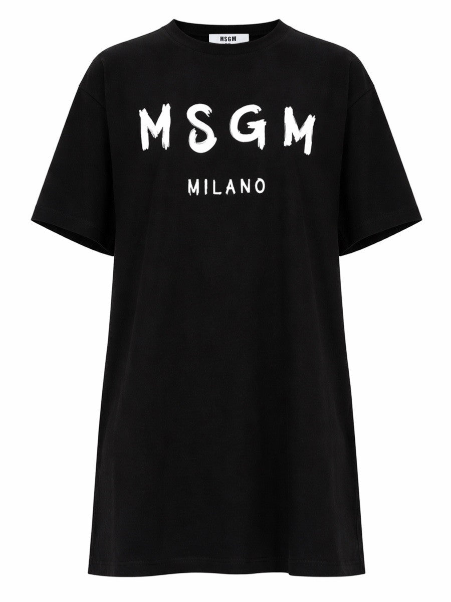 msgm - Dress with A Brushstroke Logo abito-con-logo-pennellato_539fd7ff-11bc-4b06-8e81-97f20cae0248