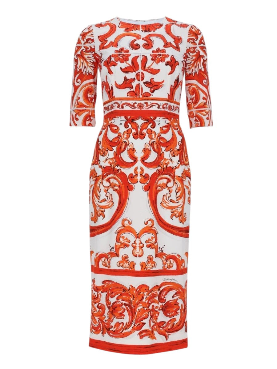 Dolce & Gabbana - Charmuse Midi Dress with A Maiolica Print