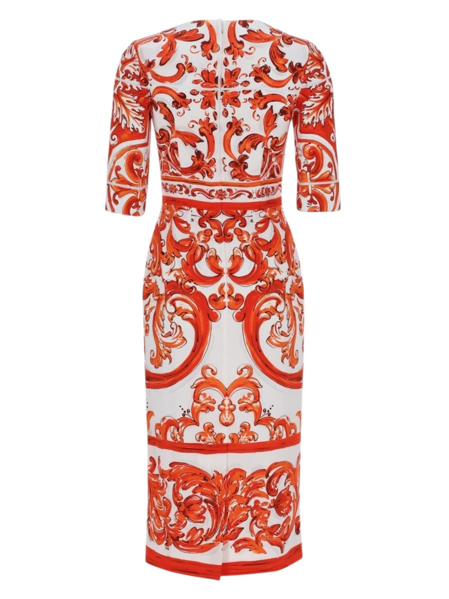 Dolce & Gabbana - Charmuse Midi Dress with A Maiolica Print