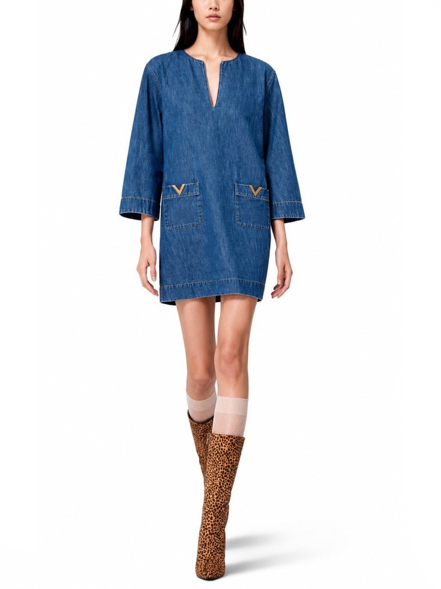 Valentino - ABITO IN DENIM "CHAMBRAY" abito-in-denim-chambray_7cc6ceef-43b6-4e63-8266-076152149211