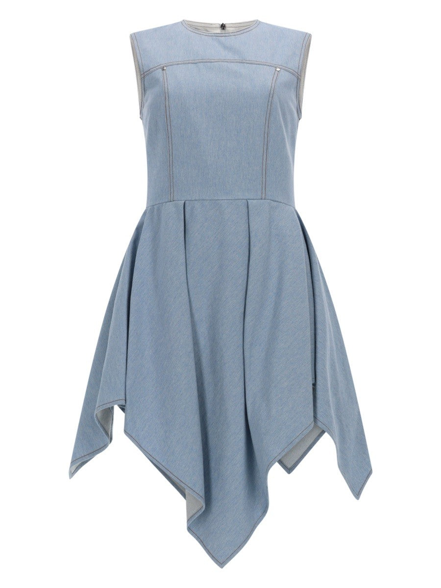 msgm msgm - ABITO IN DENIM CON GONNA ASIMMETRICA