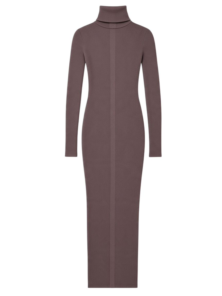 RICK OWENS - Turtleneck Wool Maxi Dress
