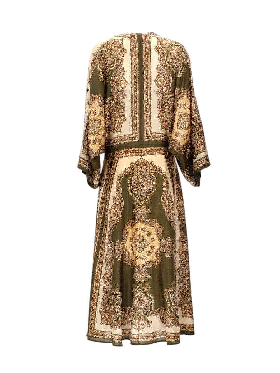 ZIMMERMANN - "MAHON" Printed Silk-Satin Midi Dress