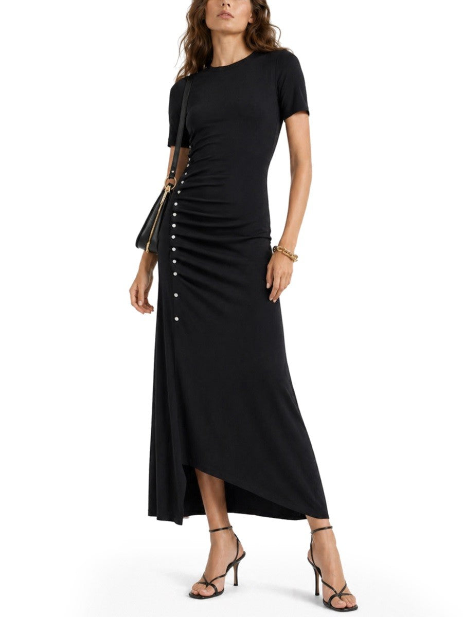 RABANNE - Asymmetrical Midi Dress Black 38