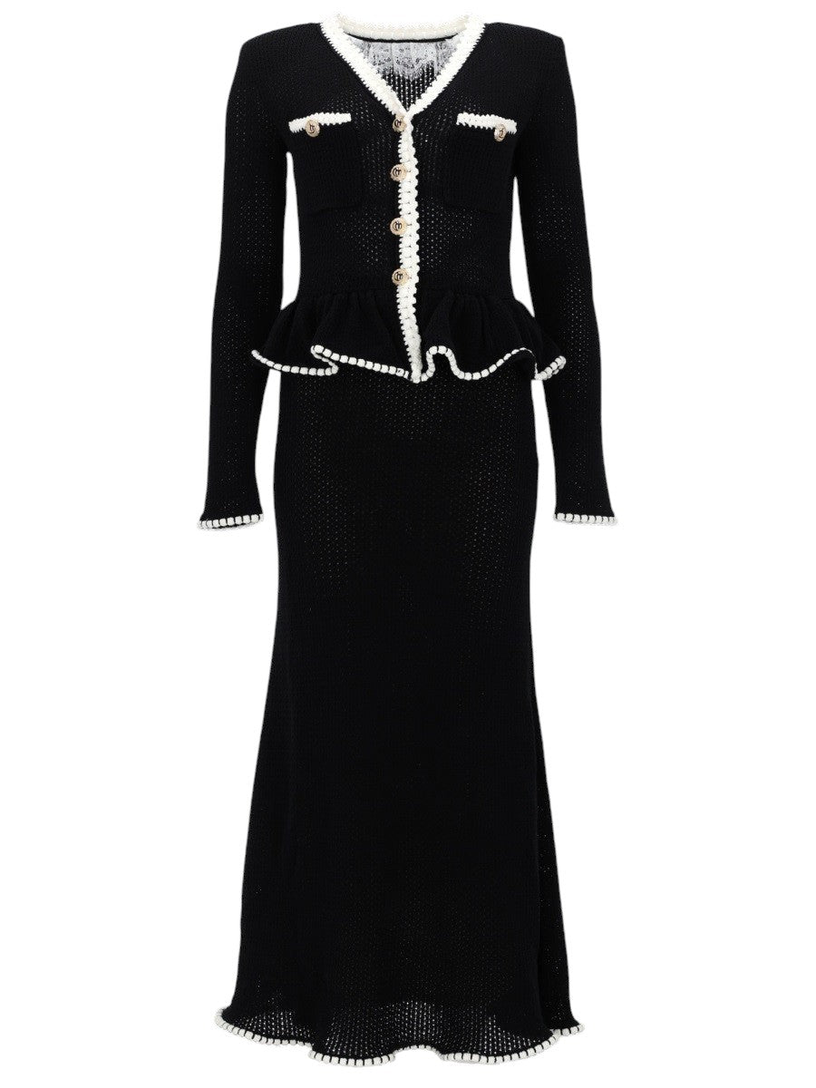 ABITO MIDI IN MAGLIA CON INSERTI IN PIZZO E VOLANT klosmo-black-knit-midi-dress-lace-ruffle-peplum-a1b2c3