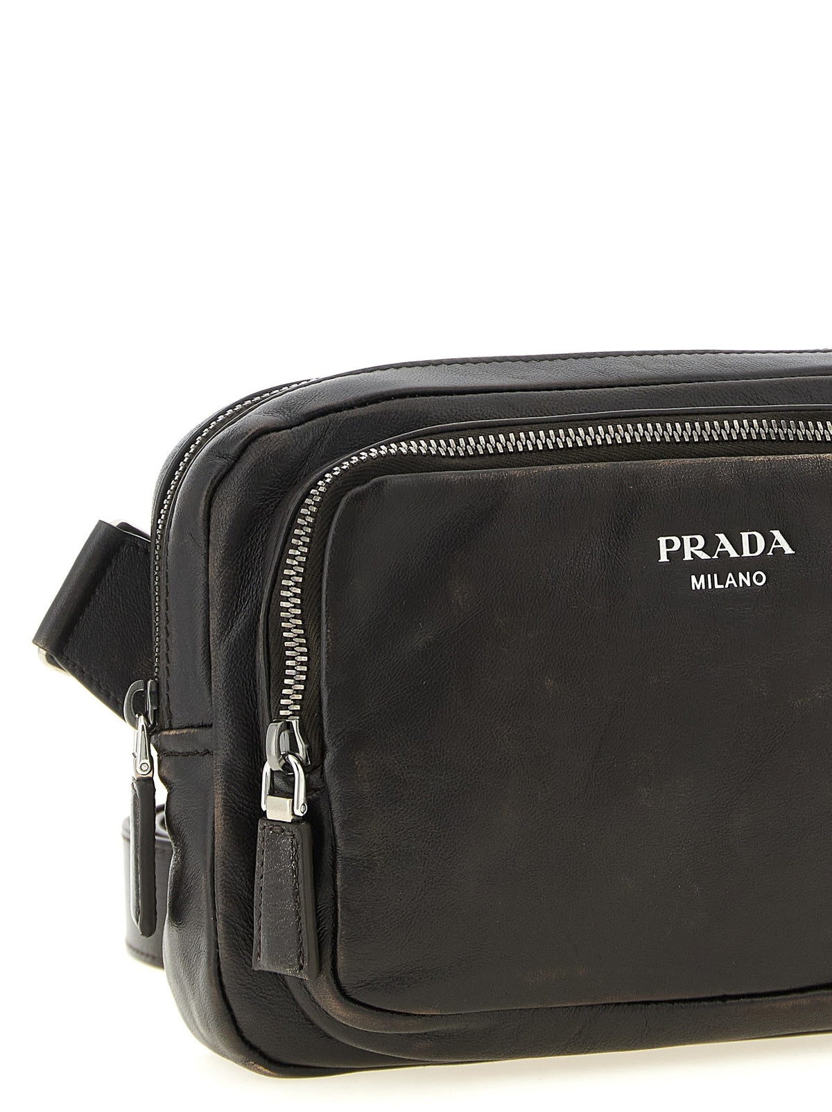 PRADA - Aged nappa leather crossbody bag