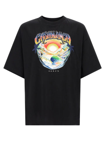 CASABLANCA - 'Airspray' print T-shirt Black